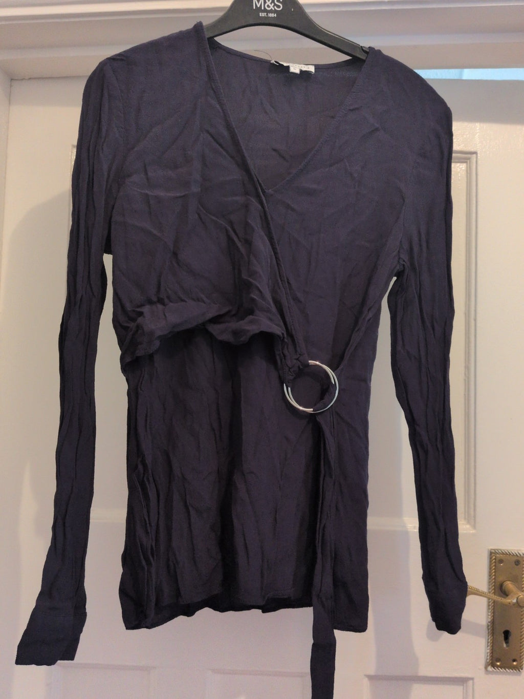 Warehouse 10 Navy Long Sleeve Blouse