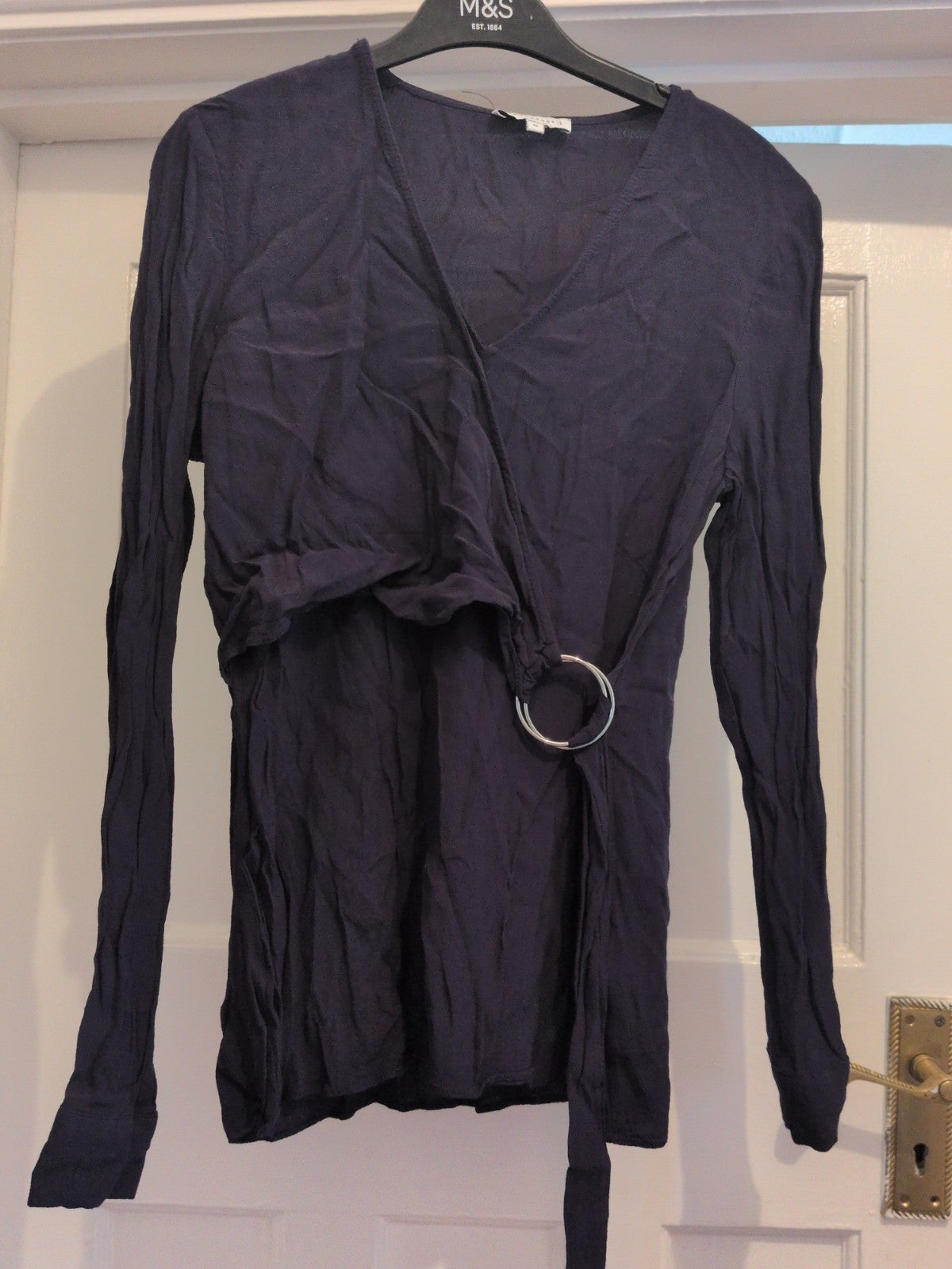 Warehouse 10 Navy Long Sleeve Blouse