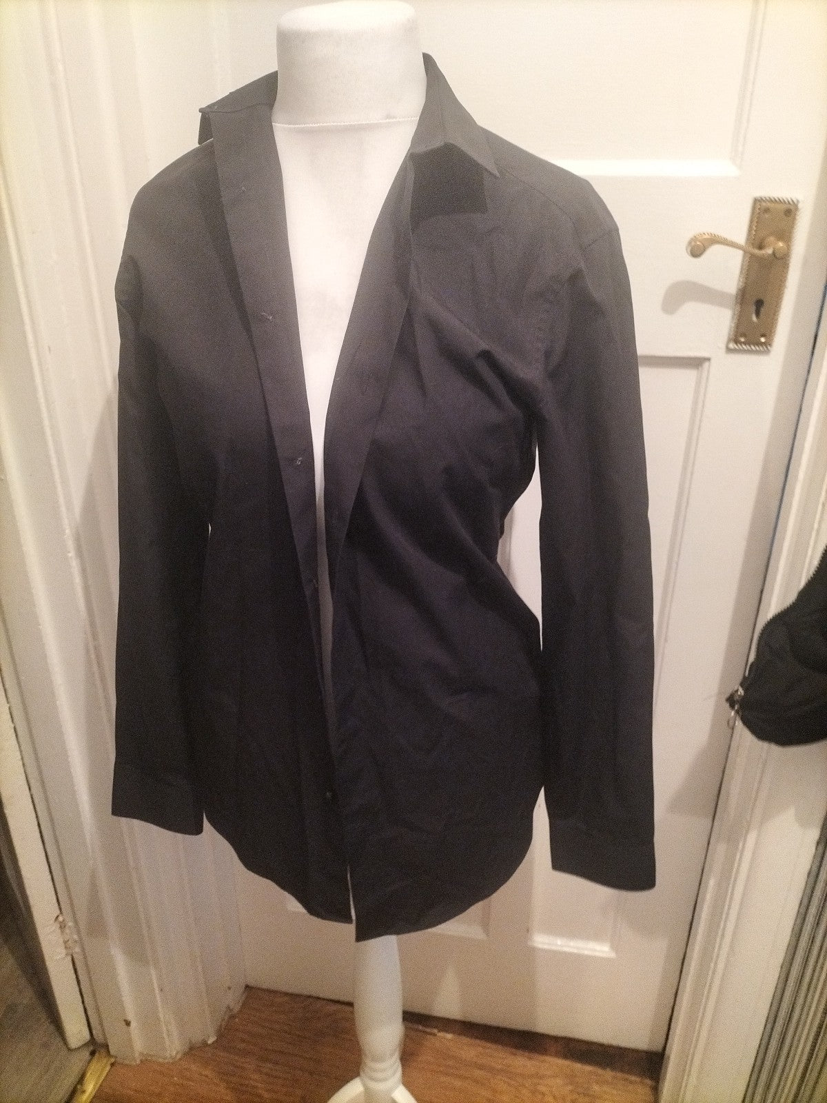 Mens Next Tailoring Size 15" Regular Fit Black Long Sleeved Shirt