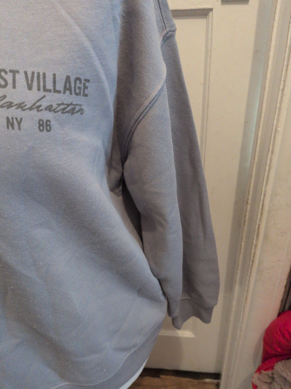 Ladies Primark Size Medium Grey Print Pullover Jumper