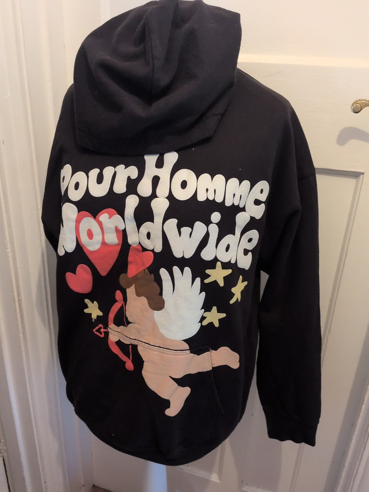 Boohoo Man Medium Black Printed Pullover Hoodie