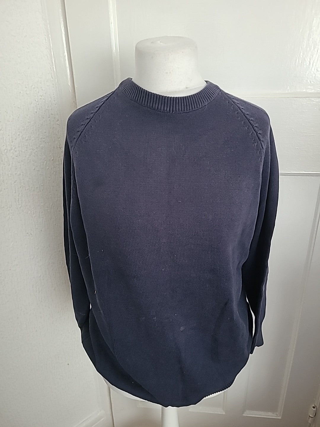 Mens First Avenue Size L Navy Pullover Jumper