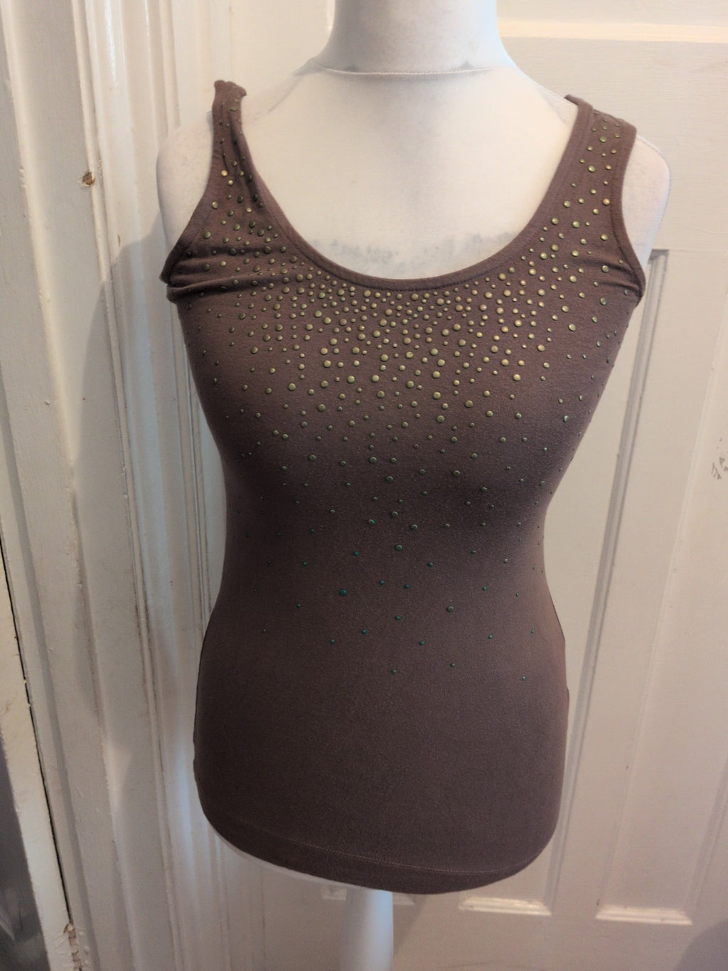 Ladies Jame Norman Small Brown And Bronze Sleeveless T-shirt
