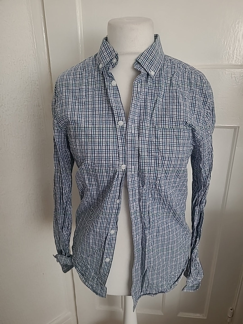 Mens M&S Size Small Regular Fit Multi Check Shirt Long Sleeved
