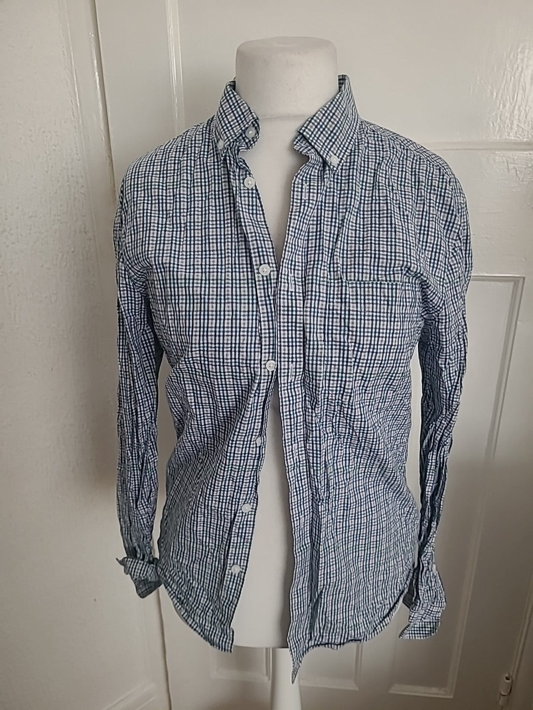 Mens M&S Size Small Regular Fit Multi Check Shirt Long Sleeved