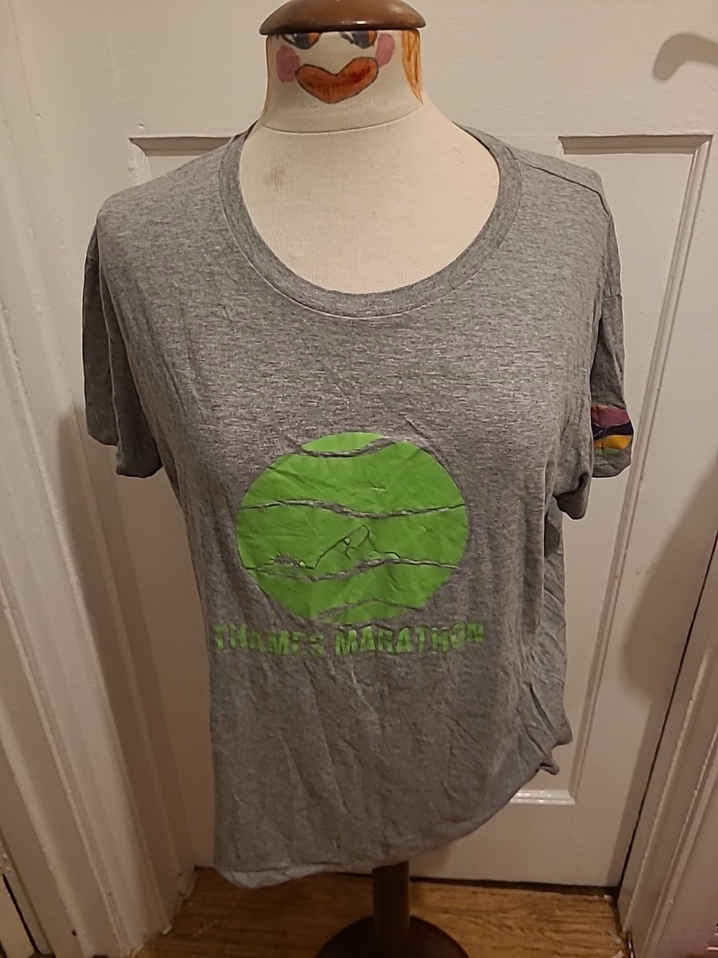 Ladies Size XL Grey And Green Thames Marathon Tshirt