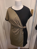 Ladies Shein Size Large Green And Black Short Sleeved Dress