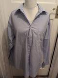 Mens Marks And Spencer Tailoring 16" Collared Blue Long Sleeve Shirt