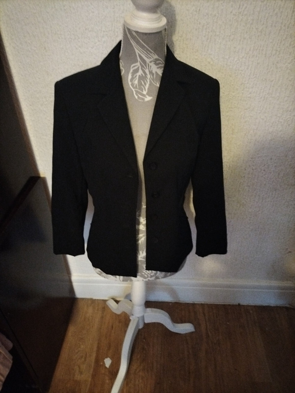 Ladies Apart Size 10 Black Padded Lined Blazer