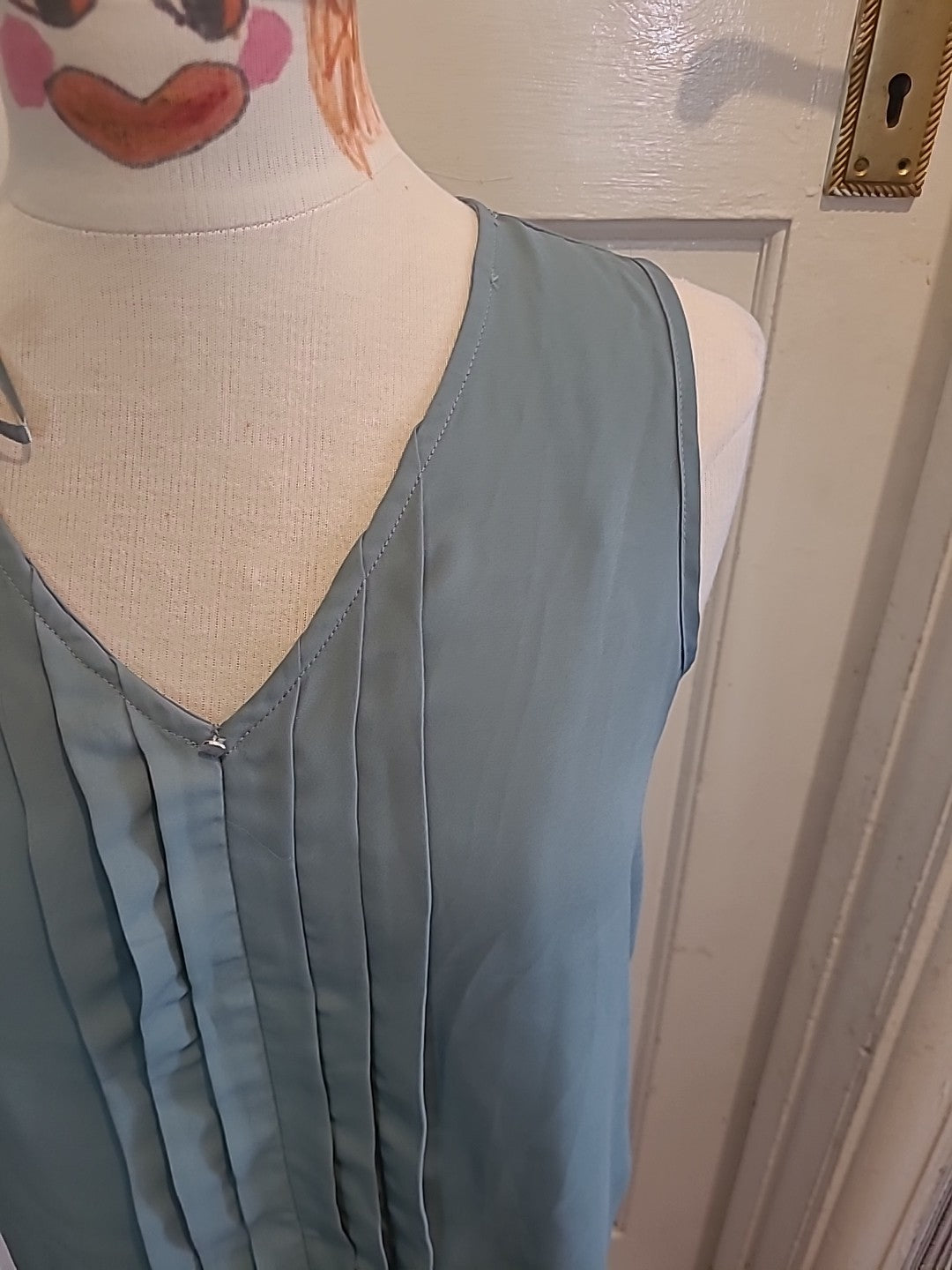 Ladies Primark Size 10 Teal Sleeveless Blouse