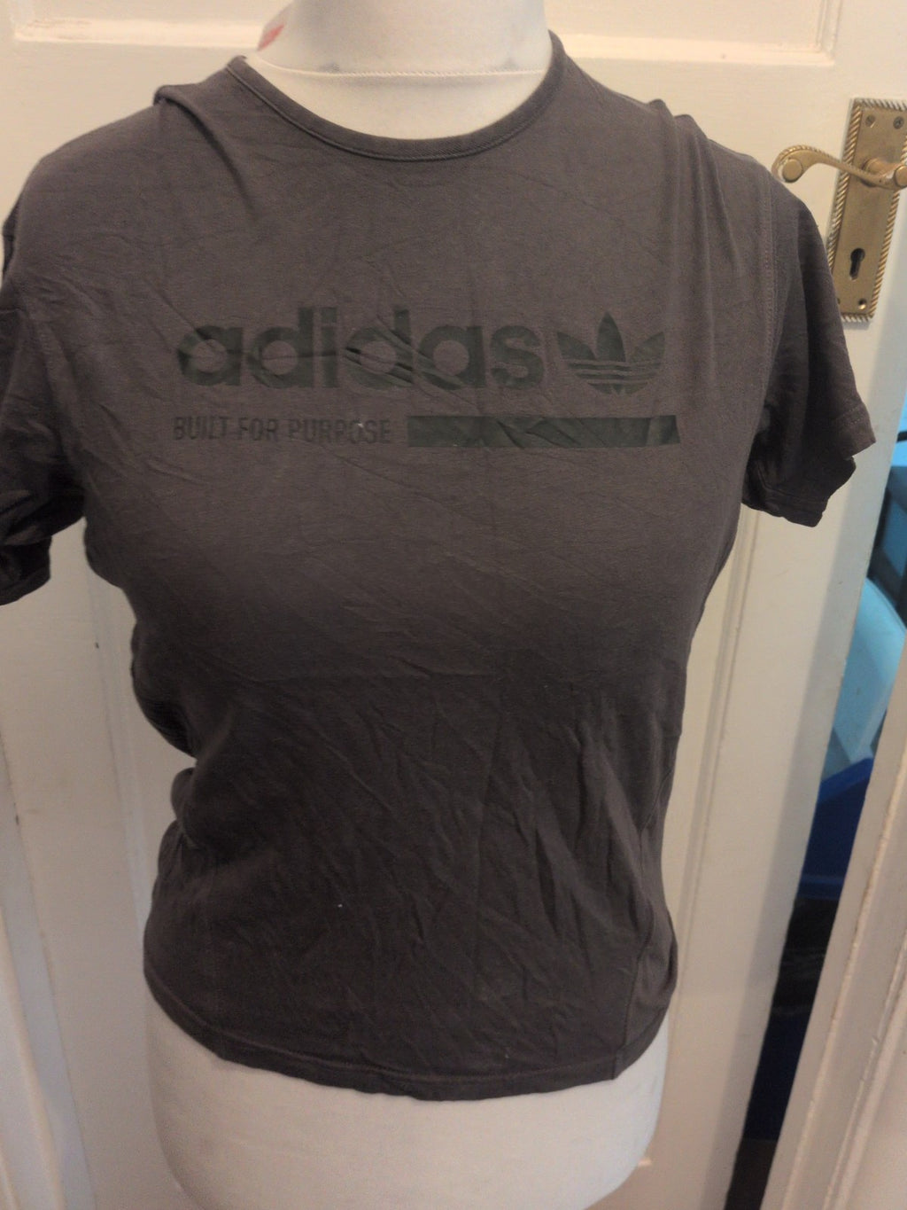 Adidas 11-12 Years Dark Grey Print Short Sleeve T-shirt
