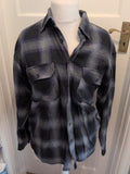 Marks And Spencer Medium Two Tone Grey Buttoned Shirt Cotton