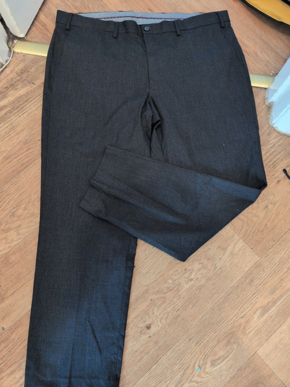 40x29 Navy Marks And Spencer Reg Fit Trousers Smart