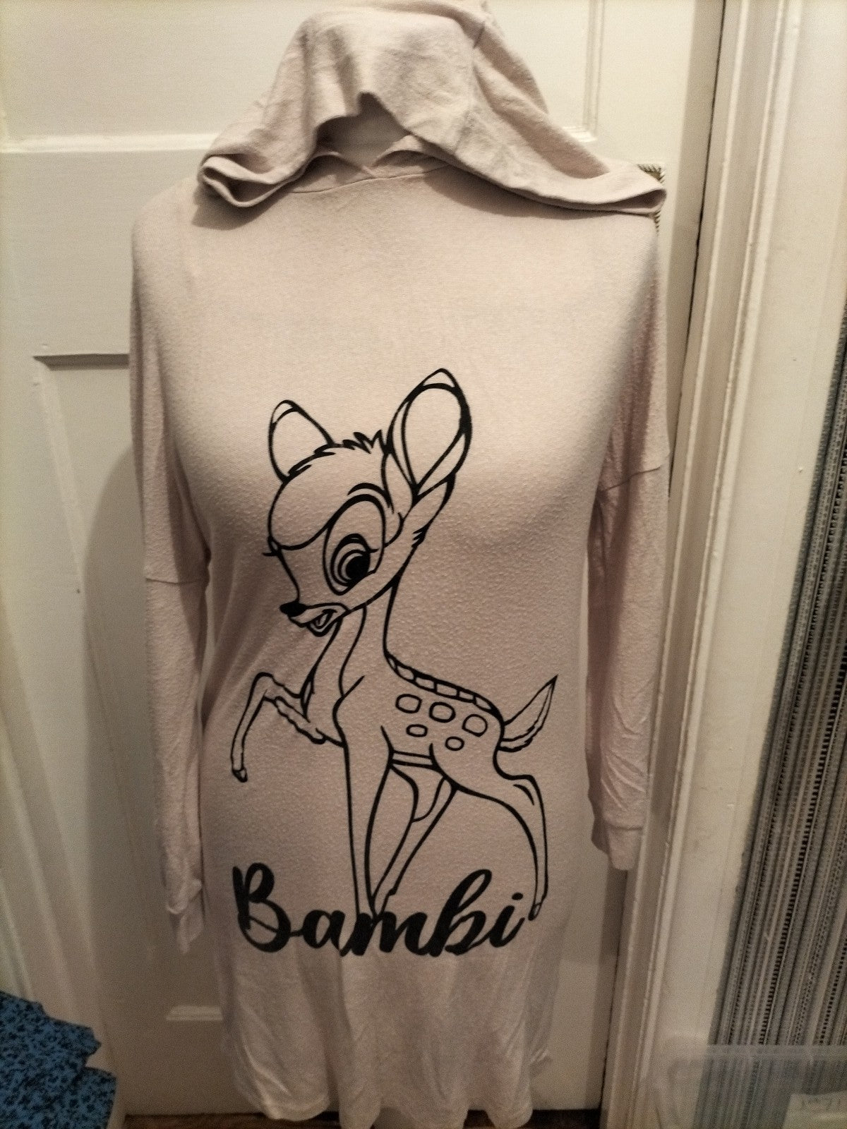 Ladies Disney At Primark Size 6-8 Pale Pink Bambi Nightwear