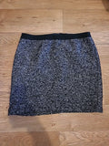 Ladies Marks And Spencer Size 12 Black/White Fleck Lined Pencil Skirt 18 Inch...