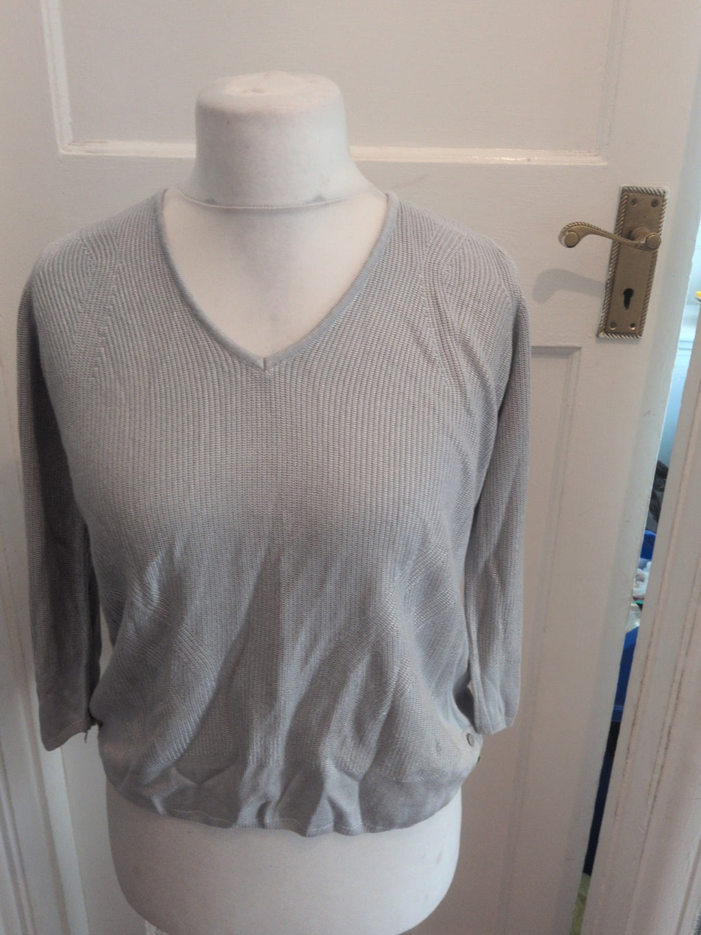 Per Una Medium Grey Long Sleeve Blouse Silvery