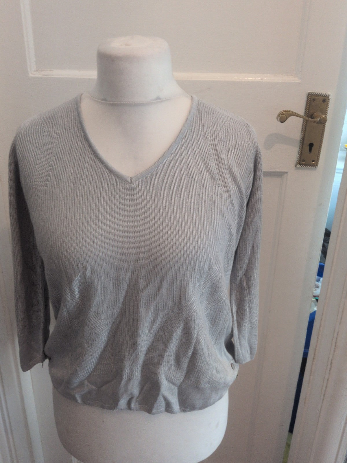 Per Una Medium Grey Long Sleeve Blouse Silvery