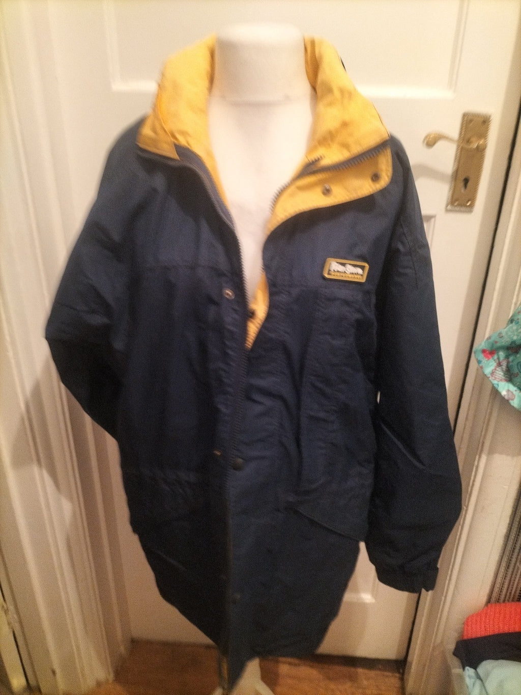 Peter Storm Large Navy And Yellow Breathable Coat