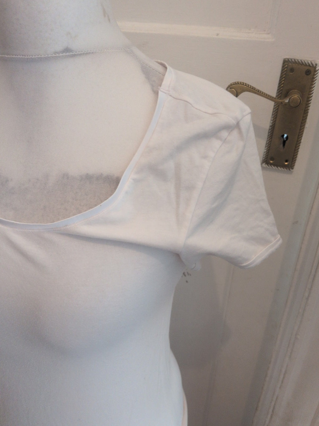 Marks And Spencer 14 White Short Sleeve T-shirt Scoop Neck