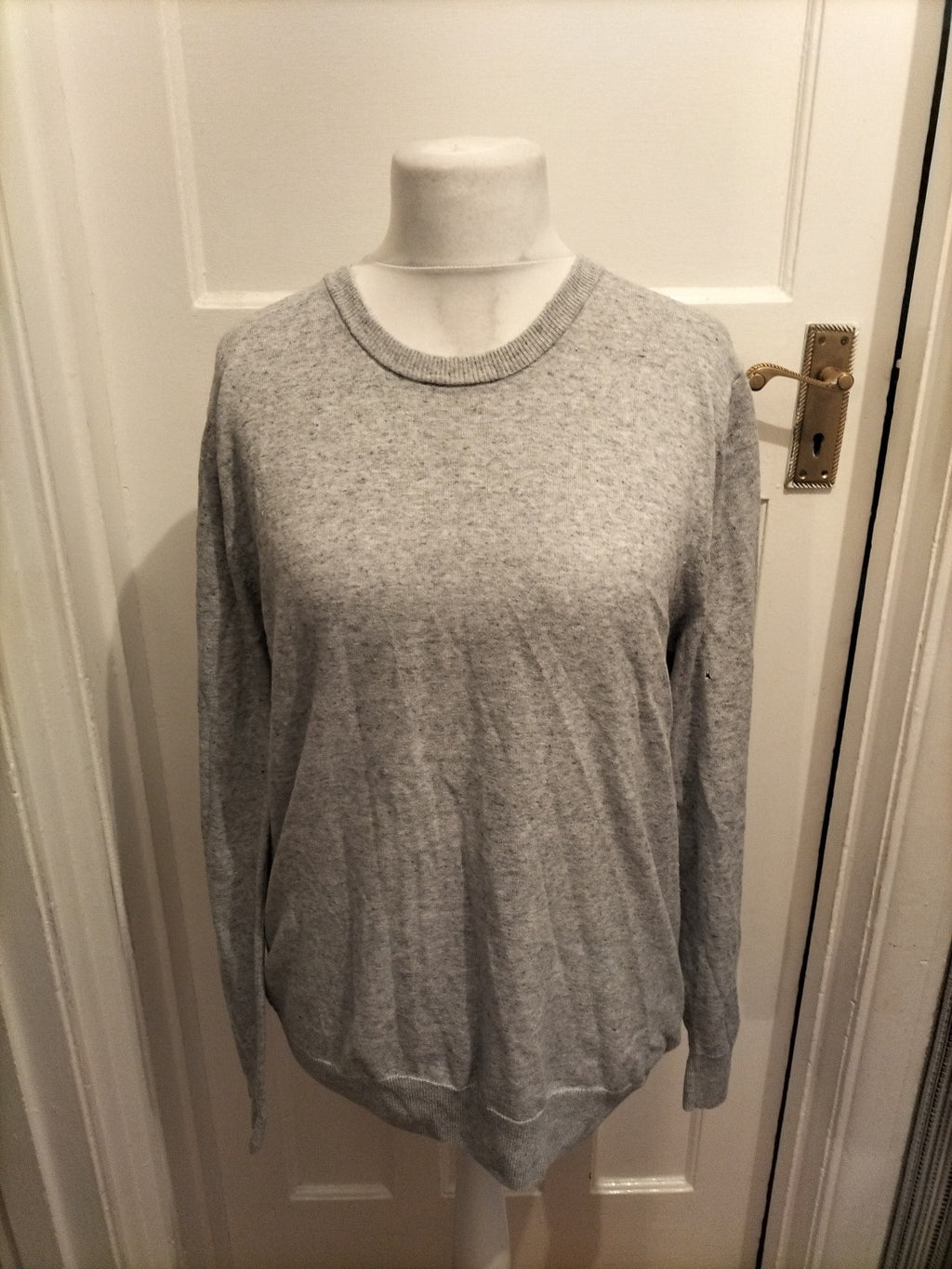 Mens Marks And Spencer Size XL Grey Long Sleeved Pullover Jumper