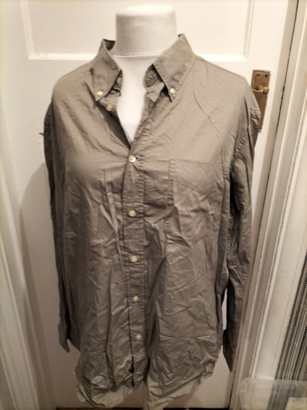 Mens North Coast Size XL Grey Long Sleeve Buttoned Shirt