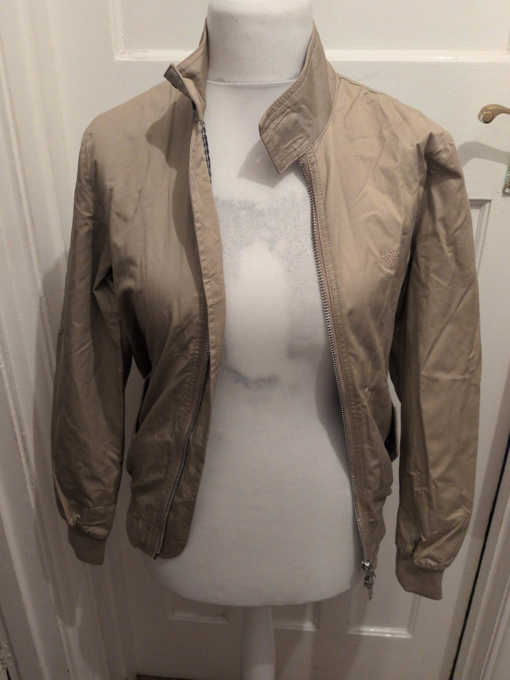 River Island XS Pale Brown Check Line Jacket