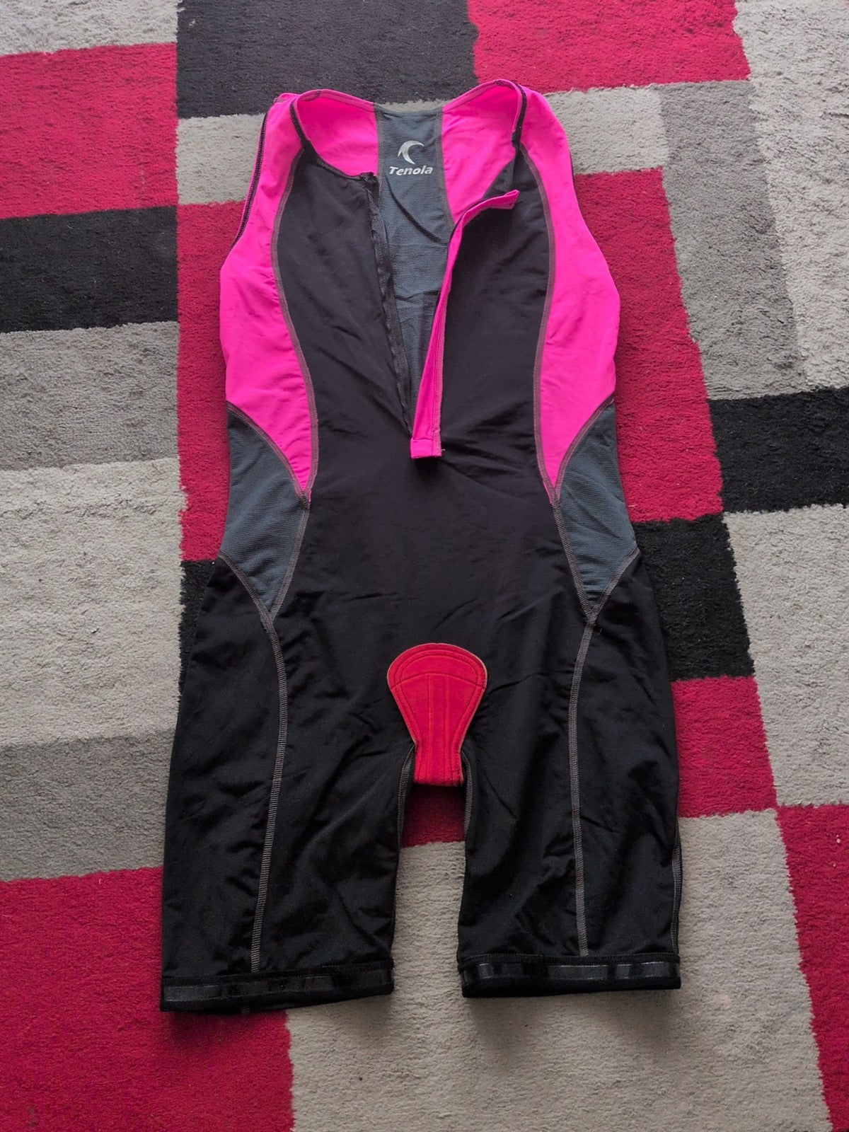 Tenola 14 Pink And Black Sleeveless Tri Suit