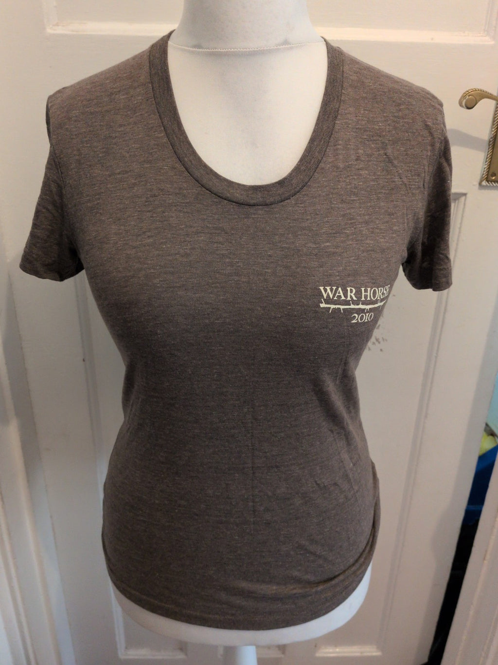 Large Dark Grey War Horse Print Short Sleeve T-shirt