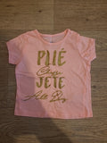 Pep&Co 12-18 Months Peach Gold Glitter Tshirt