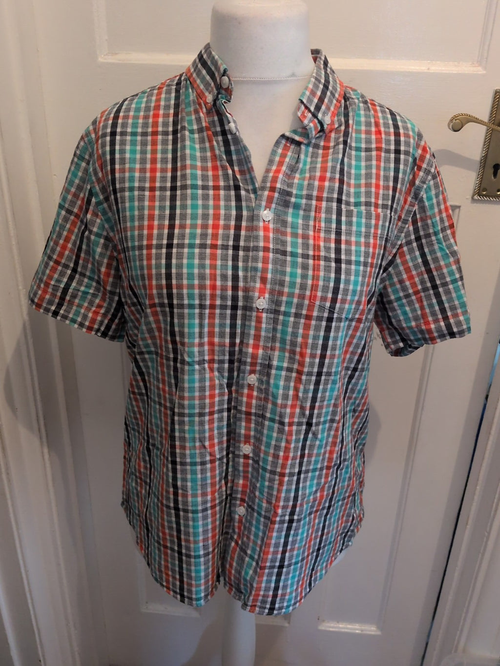 George Casual Outfitters Large Multi Check Short Sleeve Shirt