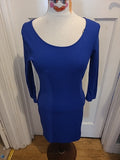 Ladies H+M Size 12 Royal Blue Mid Sleeved Dress