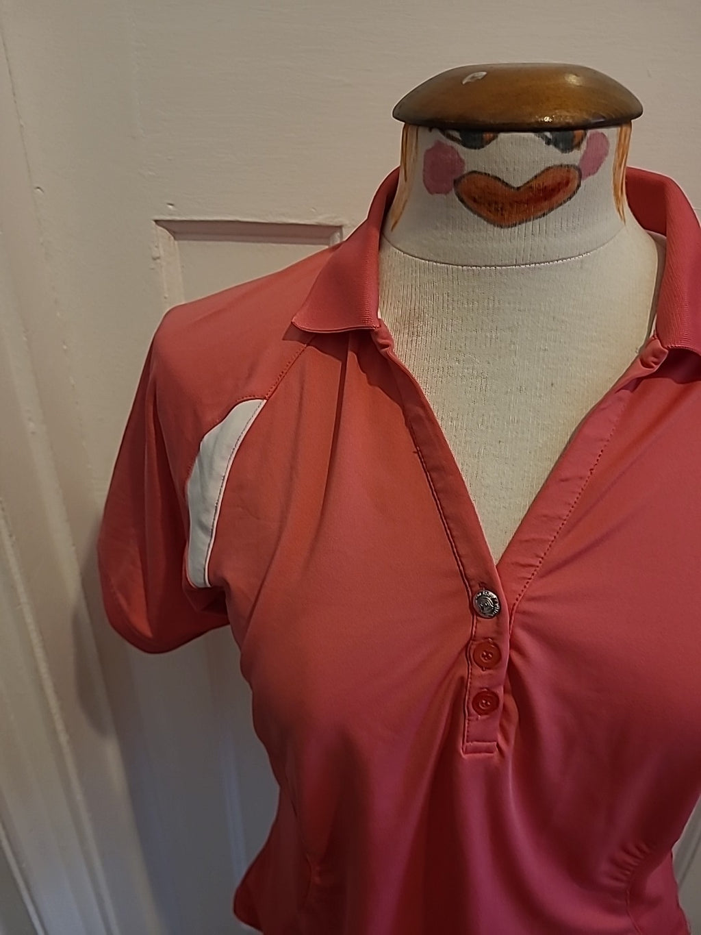 Ladies Wilson Size Large Pink Short Sleeved Golf Polo Shirt