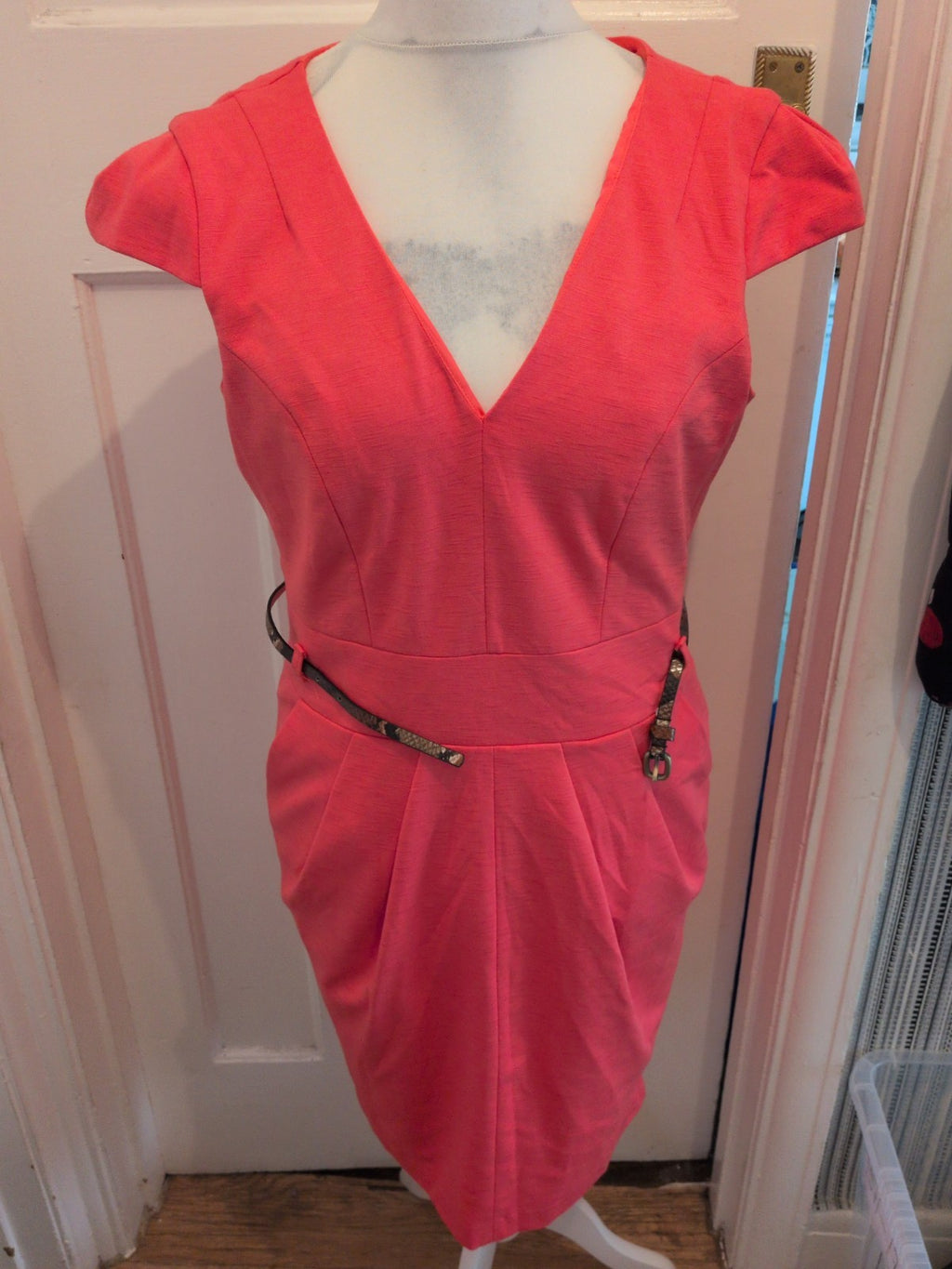 Next 14 Coral V Neck Sleeveless Dress