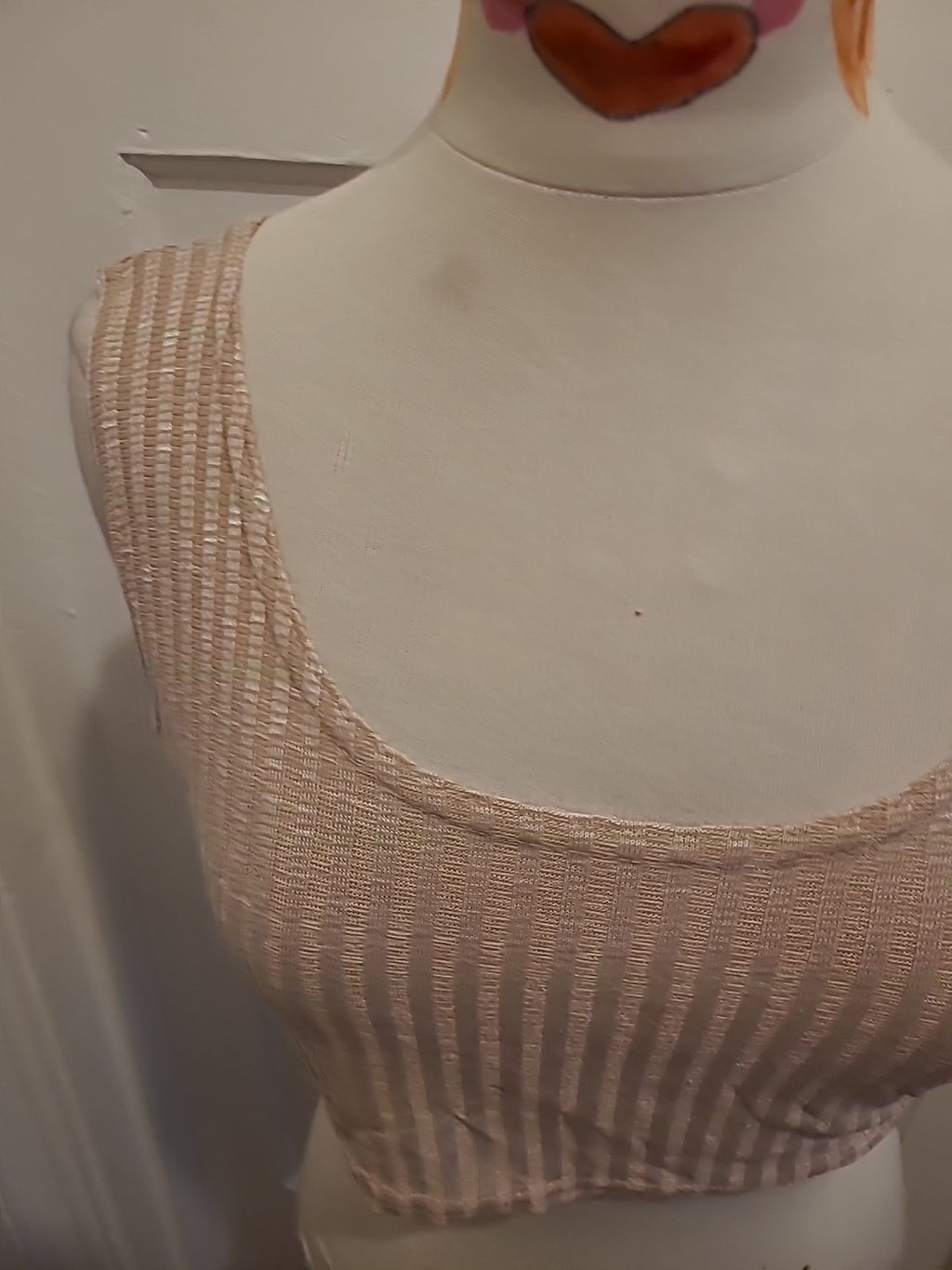 Brand New Prettylittlething Size Large Sand Colour Sleeveless Crop Top