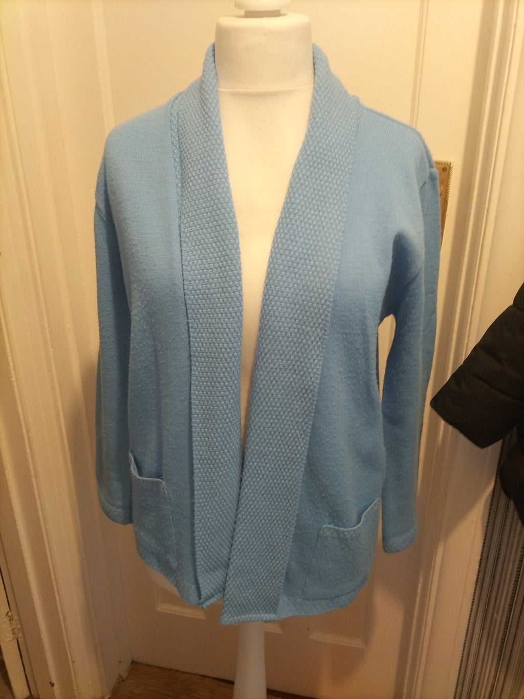 Ladies Monique Size M/L Blue Cardigan Bobbling