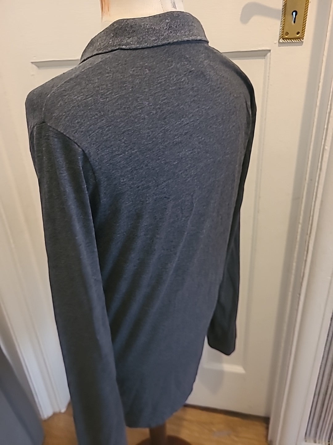 Mens River Island Size Small Grey Long Sleeved Polo