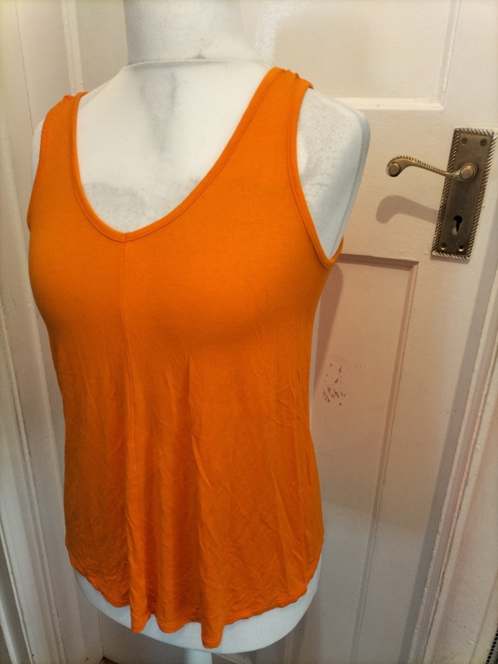 Ladies George Size 8 Orange Sleeveless Swing Vest Tee