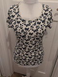 Next 16 Blue/Black/Cream Leopard Print Short Sleeve T-shirt