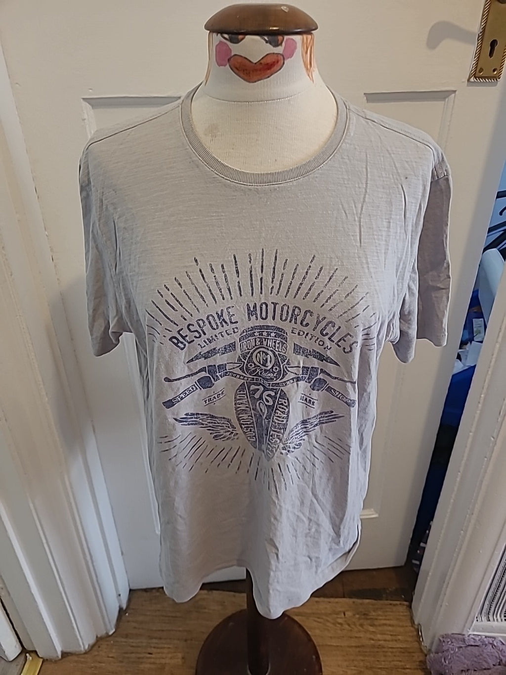 Mens North Coast Size Medium Grey Motorcycle Short Sleeve T-shirt