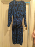 Ladies Size Medium Royal Blue/black Vintage Dress