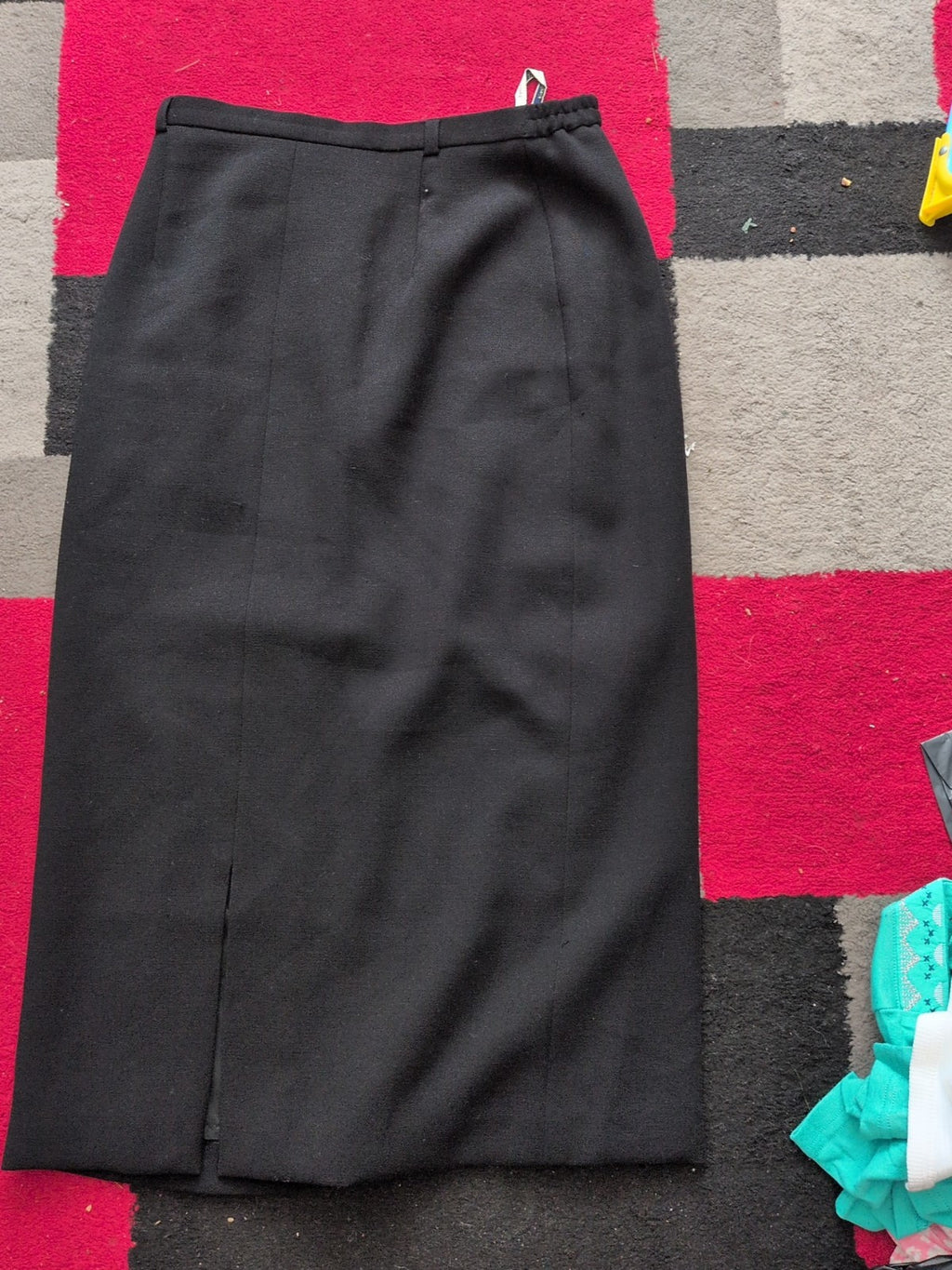 Viyella 10 Black Lined Split Hem Front Skirt