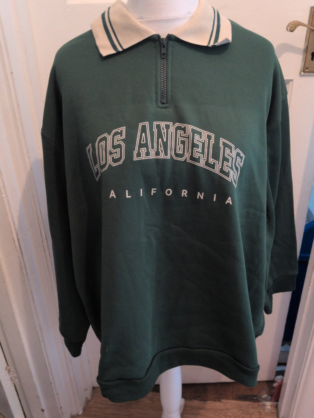 Shein Curve Size 5XL Green Collared Pullover Jumper