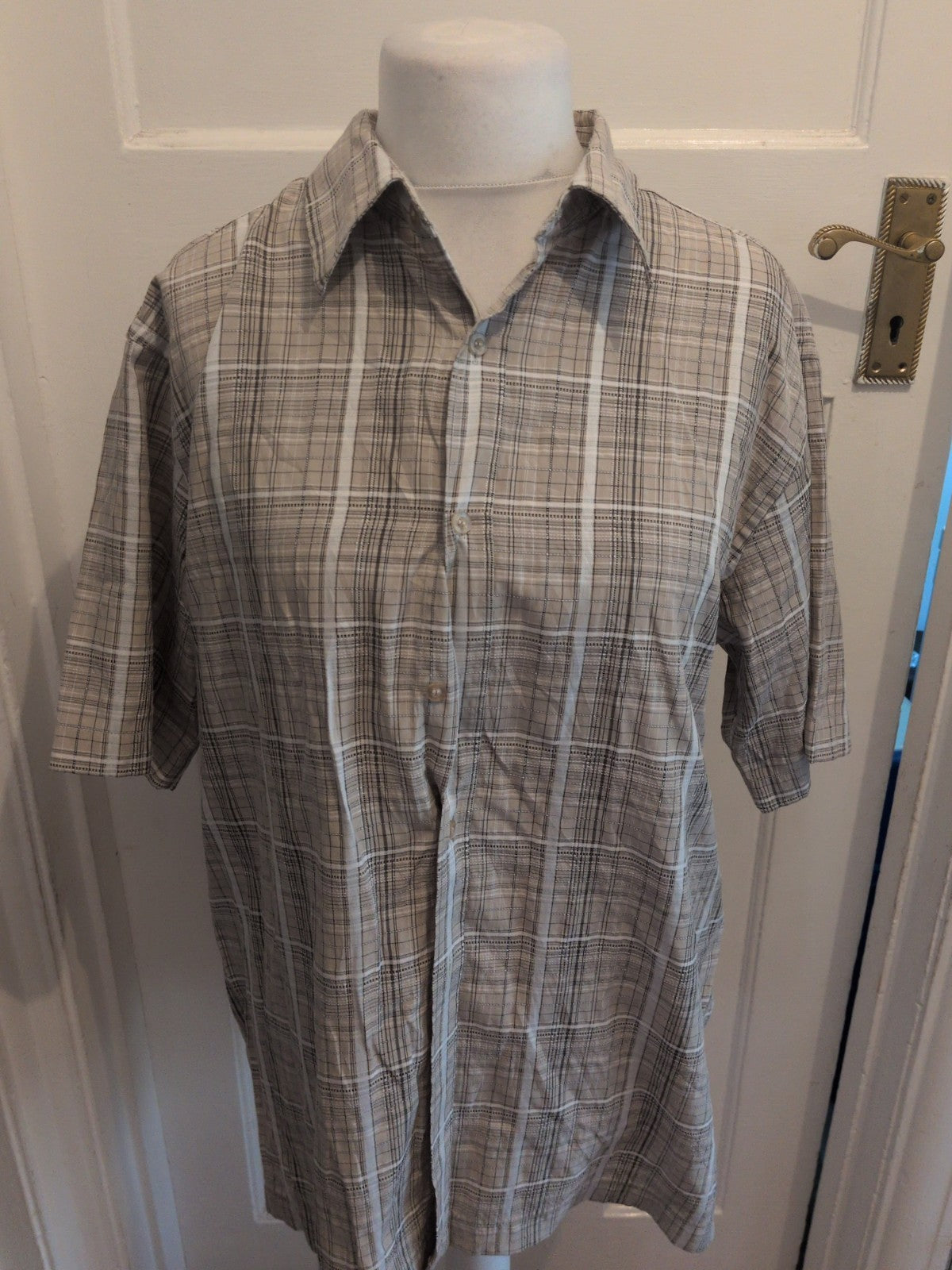 BHS Large Stone Check Short Sleeve Shirt