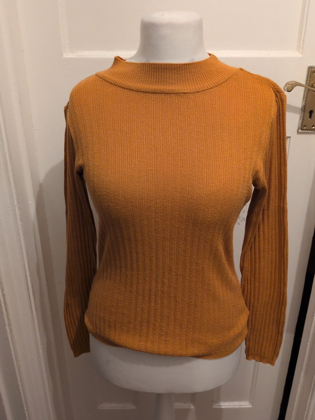 Primark 12-14 Mustard Long Sleeve Cowl Neck Jumper