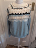 XL Blue Grey White Ultra Soft Pullover Jumper