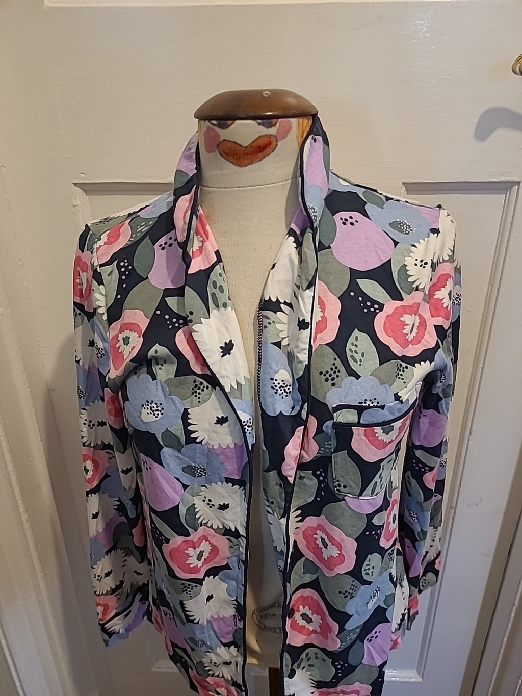 Ladies Tu Size 10 Multi Coloured Floral Long Sleeved Pyjama Top