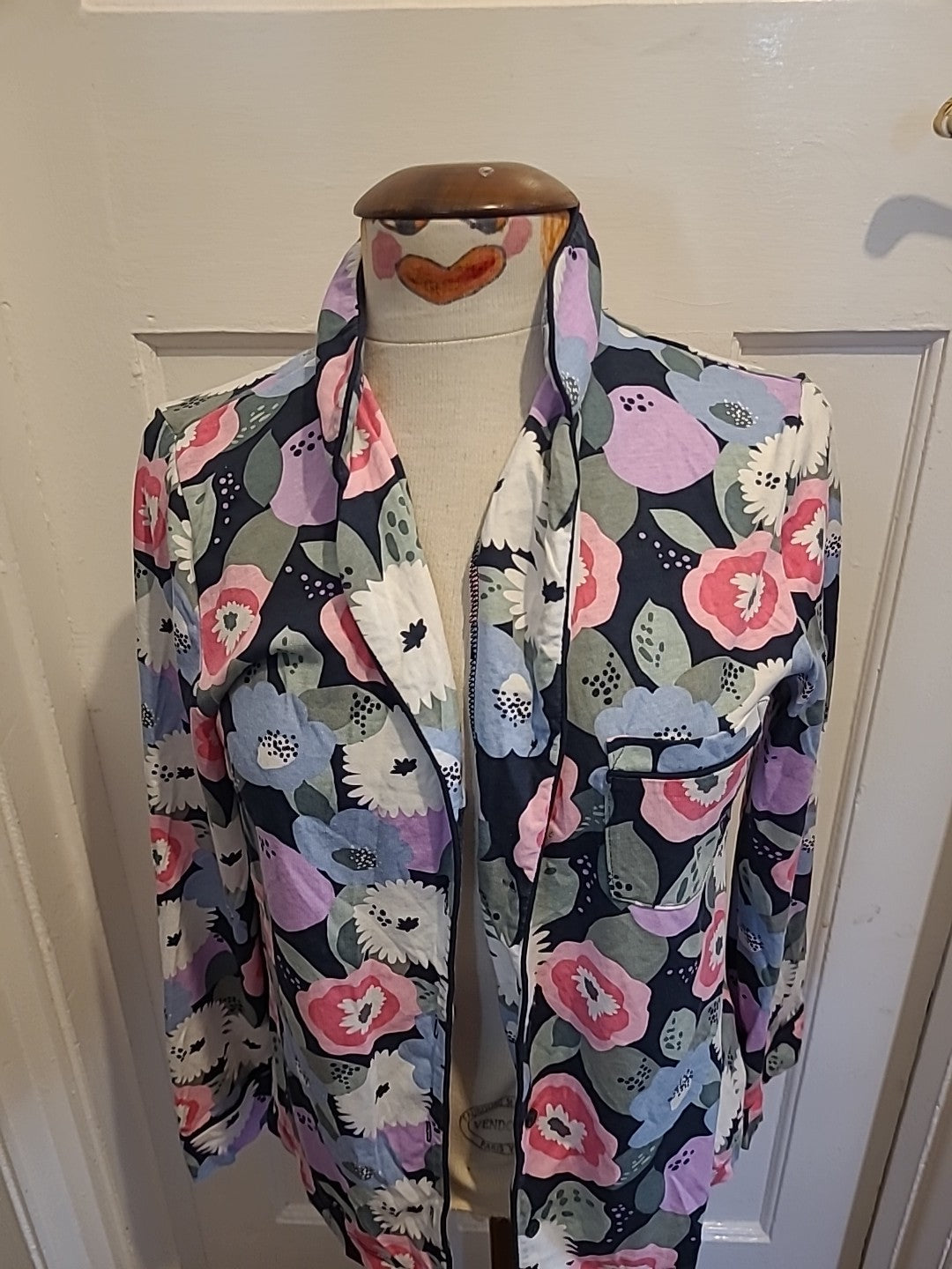 Ladies Tu Size 10 Multi Coloured Floral Long Sleeved Pyjama Top