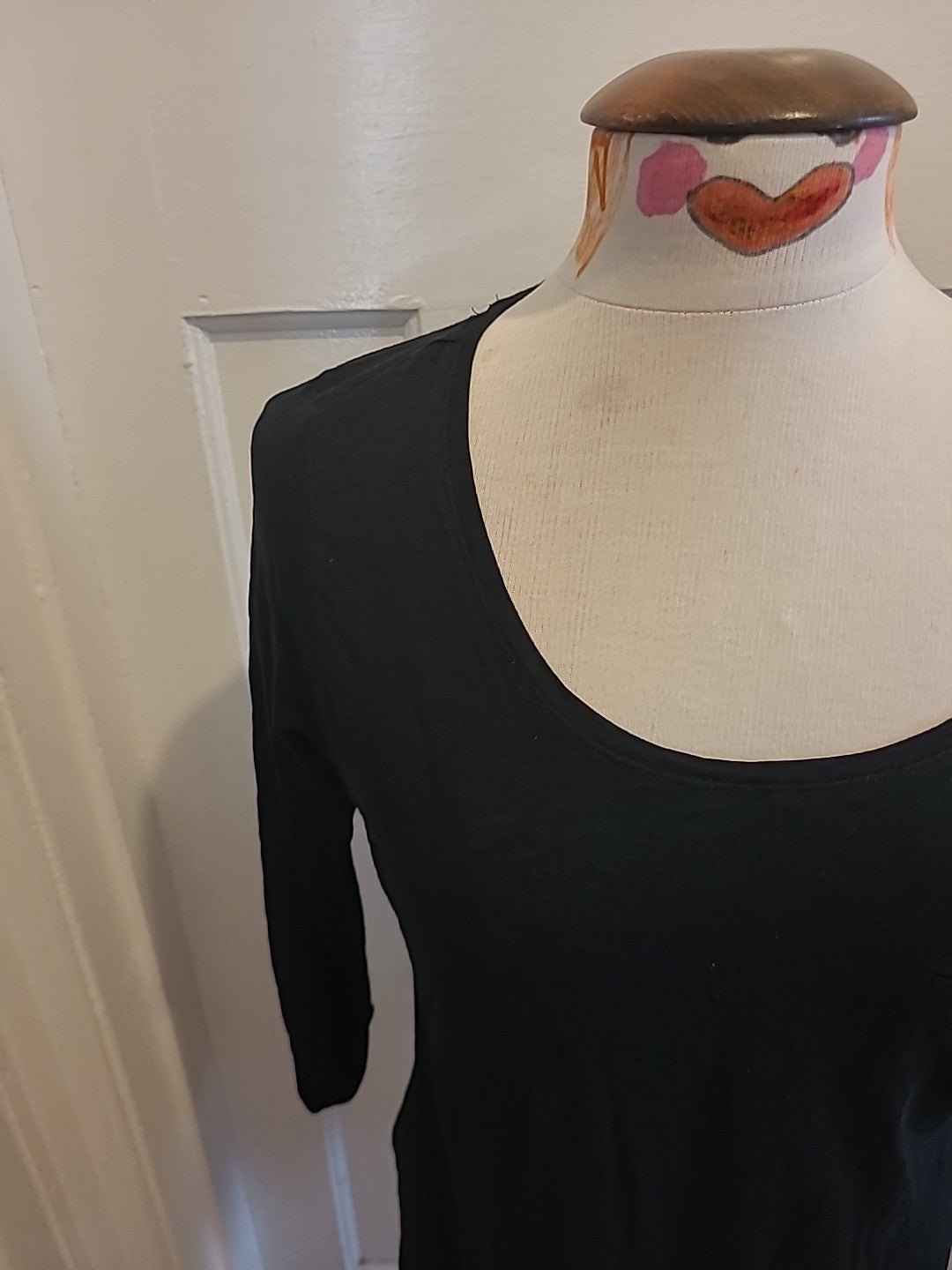 Ladies M+Co Size 12 Black Mid Sleeved Longline Blouse