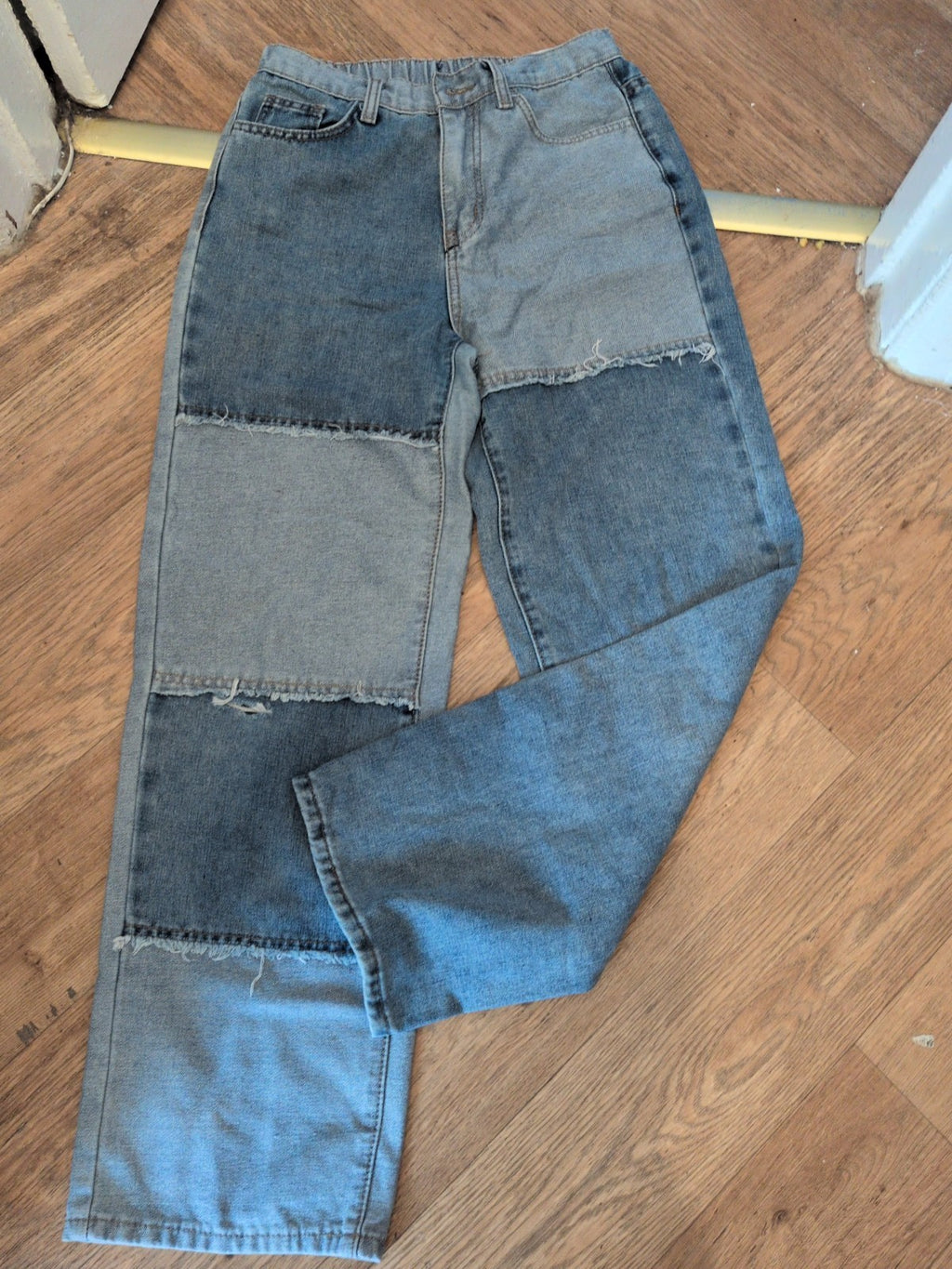 Girls Shein Age 16 Years Denim Straight Elasticated Jeans