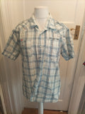 Mens Ambrose & Jackson Size XL Blue And White Short Sleeved Shirt